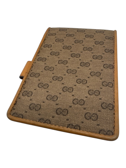 Gucci Brown Print Coated Canvas Notebook Wallets Brown Print