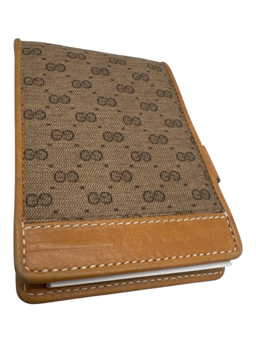 Gucci Brown Print Coated Canvas Notebook Wallets Brown Print