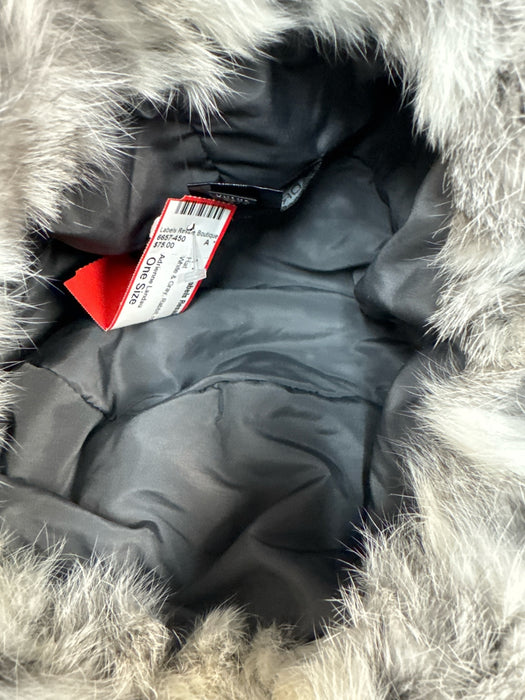 Adrienne Landau White & Gray Rabbit round Hat White & Gray / One Size