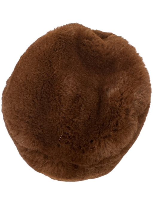 Amato NYC Brown Wool & Cashmere Faux Fur Round Hat Brown / One Size