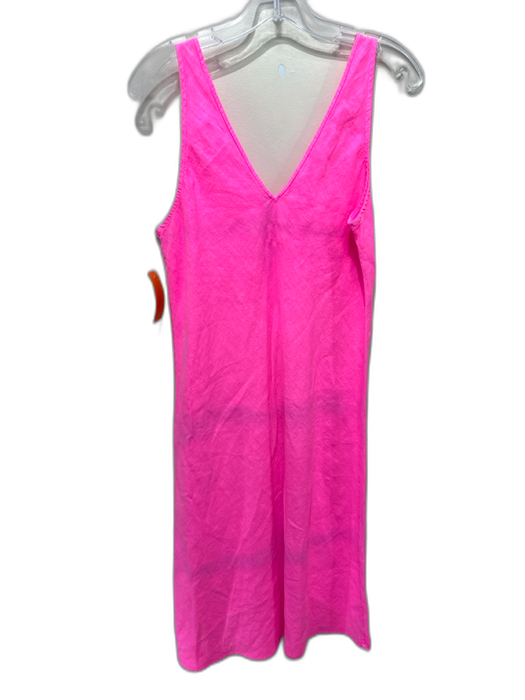 Lilly Pulitzer Size S Neon Pink Linen Sleeveless V Neck Midi Dress Neon Pink / S
