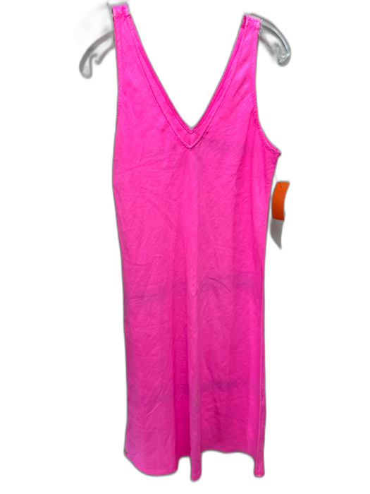 Lilly Pulitzer Size S Neon Pink Linen Sleeveless V Neck Midi Dress Neon Pink / S
