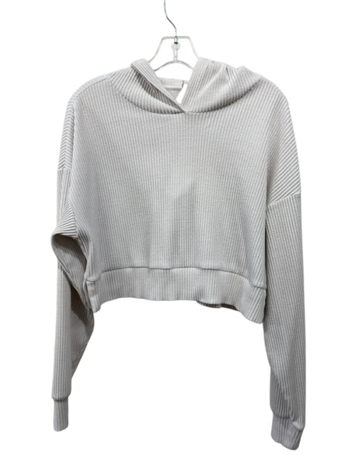 Alo Yoga Size XS Cream Ribbed Hooded Crop Sweater Cream / XS