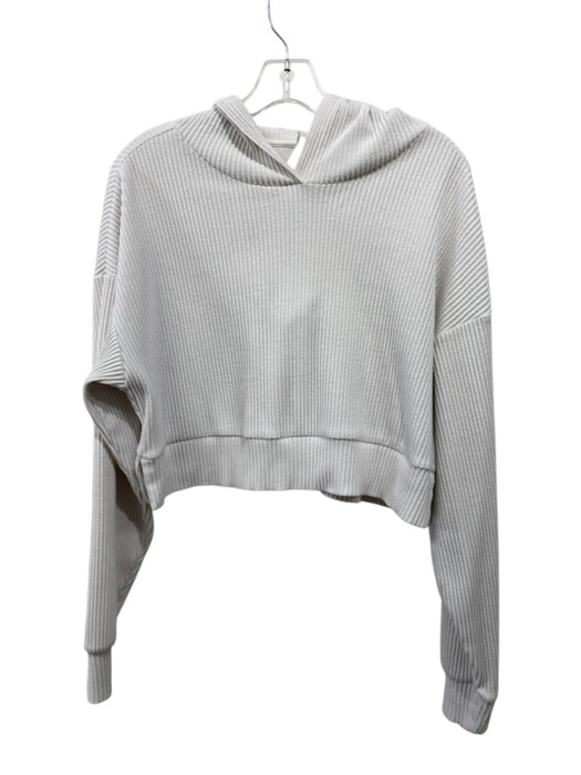 Alo Yoga Size XS Cream Ribbed Hooded Crop Sweater Cream / XS