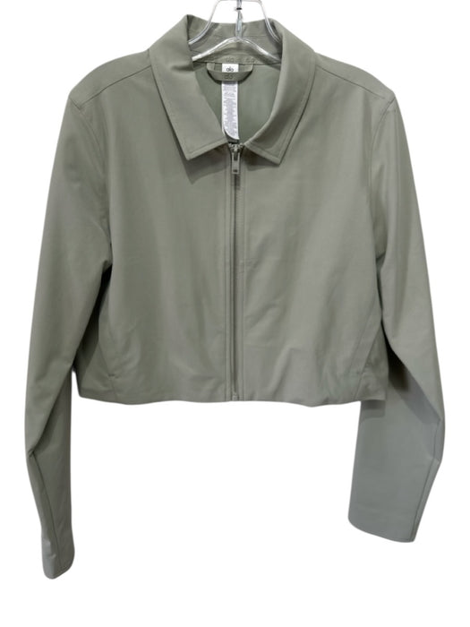 Alo Yoga Size M Sage green Polyester Blend Full ZIp Collar Crop Jacket Sage green / M