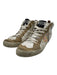 Golden Goose Shoe Size 38 White & Beige Leather Tie Dye Star Mid Top Sneakers White & Beige / 38