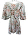 Cara Cara Size 4 White, Orange, Green Linen Blend Floral Cut Out Side Mini Dress White, Orange, Green / 4
