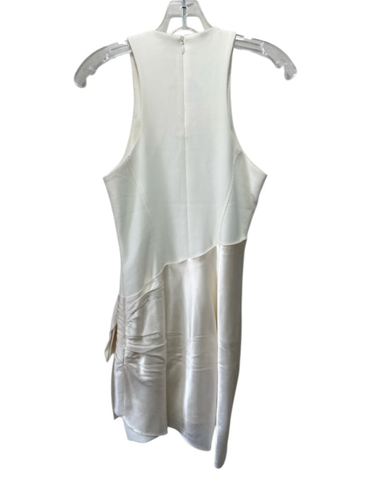 Cinq a Sept Size 4 Cream Polyester Blend Sleeveless Side Gather Mini Dress Cream / 4