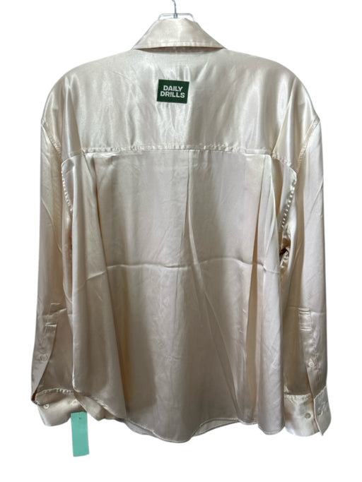 Daily Drills Size XS/S Champagne Gold Polyester Blend Satin Long Sleeve Top Champagne Gold / XS/S