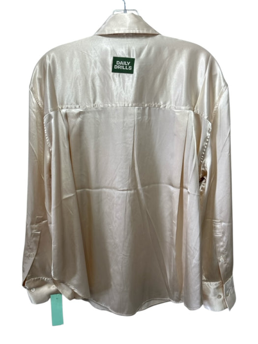 Daily Drills Size XS/S Champagne Gold Polyester Blend Satin Long Sleeve Top Champagne Gold / XS/S