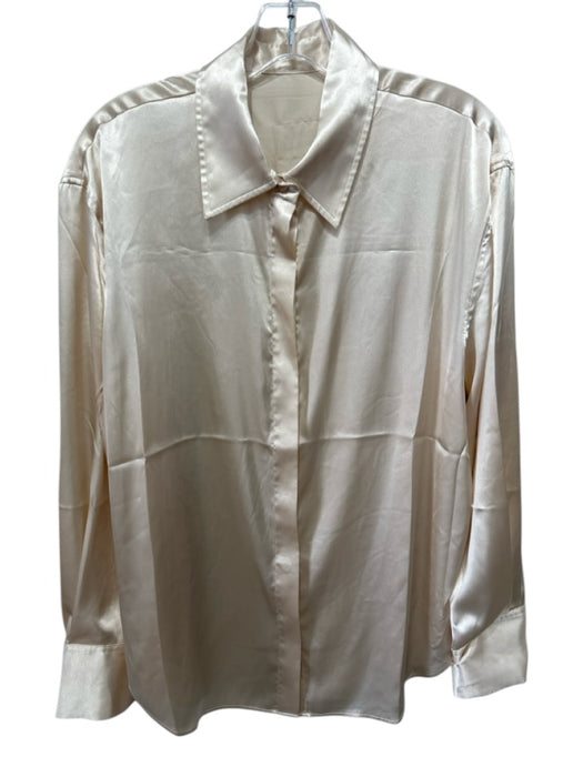 Daily Drills Size XS/S Champagne Gold Polyester Blend Satin Long Sleeve Top Champagne Gold / XS/S