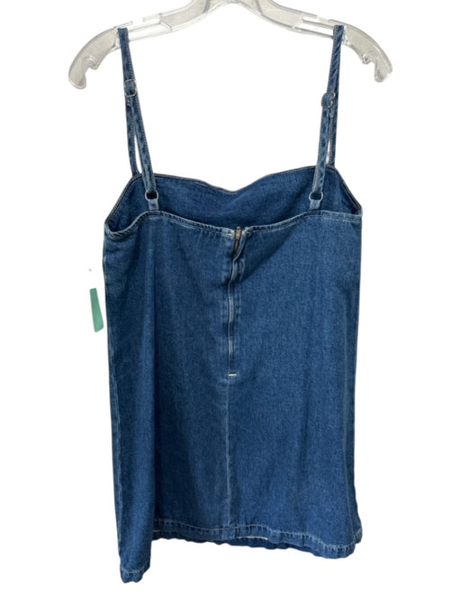 Reformation Jeans Size 4 Blue Cotton Denim Adjustable Straps Shift Dress Blue / 4