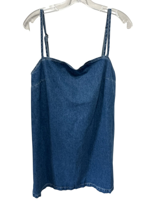 Reformation Jeans Size 4 Blue Cotton Denim Adjustable Straps Shift Dress Blue / 4