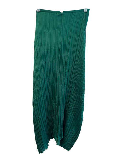 Vince Size Medium Green Polyester Satin Pleated Front Tie Maxi Skirt Green / Medium