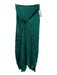 Vince Size Medium Green Polyester Satin Pleated Front Tie Maxi Skirt Green / Medium
