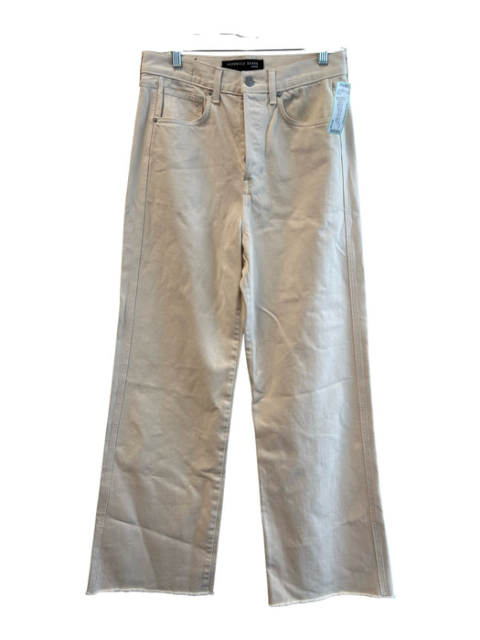 Veronica Beard Size 27 Beige Cotton Button Fly High Rise Relaxed Wide Leg Jeans Beige / 27