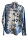 Ann Mashburn Size Medium Blue 100% Cotton Collared Tie Dye Button Down Top Blue / Medium