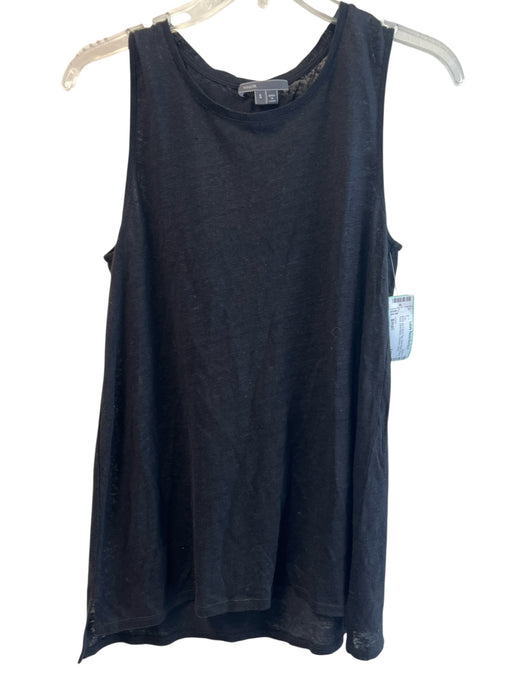 Vince Size Small Black No Fabric Tag Semi Sheer Round Neck Sleeveless Top Black / Small