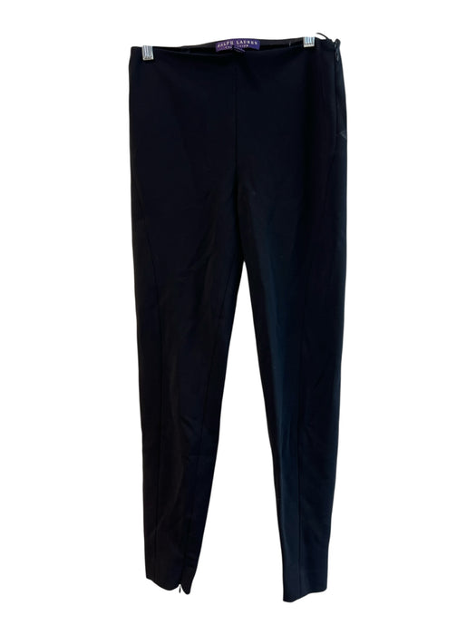Ralph Lauren Purple Label Size 8 Black Viscose Blend Stretch Solid Pants Black / 8