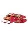 Longchamp Shoe Size 41 Red Leather Silver Hardware Flat T Strap Sandal Shoes Red / 41