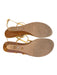 Tory Burch Shoe Size 10.5 Gold Leather gold logo T Strap Wedge Wood Heel Shoes Gold / 10.5