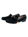 Salvatore Ferragamo Shoe Size 10 Black Leather Suede Square Toe Logo Shoes Black / 10