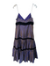 Tracy Reese Size 12 Purple Silk Iridescent Spaghetti Strap V Neck Dress Purple / 12