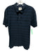 Billy Reid Size XL Blue & Navy Cotton Striped Polo Men's Short Sleeve Blue & Navy / XL