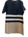 Lafayette 148 Size S Black & Beige Cotton Blend Metallic Thread Stripe Dress Black & Beige / S