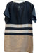 Lafayette 148 Size S Black & Beige Cotton Blend Metallic Thread Stripe Dress Black & Beige / S