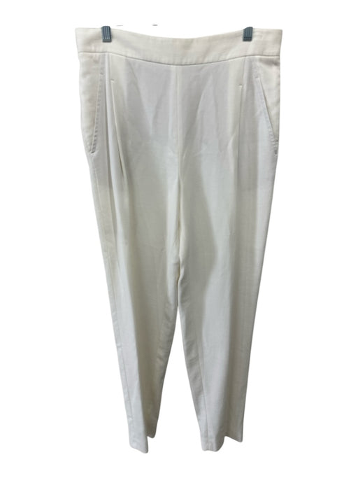 Akris Punto Size 10 Cream Cotton Blend Elastic Waist High Rise Pants Cream / 10