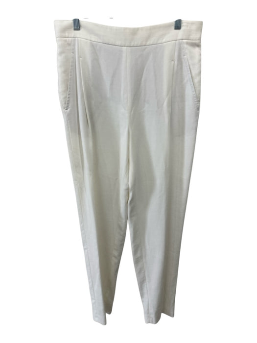 Akris Punto Size 10 Cream Cotton Blend Elastic Waist High Rise Pants Cream / 10