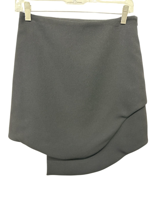 Opening Ceremony Size 4 Black Polyester Drape Asymmetric Mini Skirt Black / 4