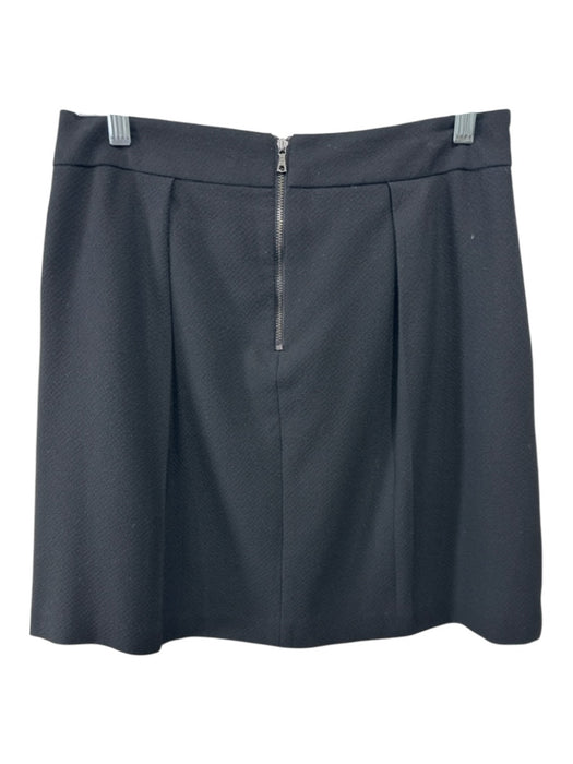 Trina Turk Size 4 Black Polyester Blend Pleated Back Zip Above Knee Skirt Black / 4