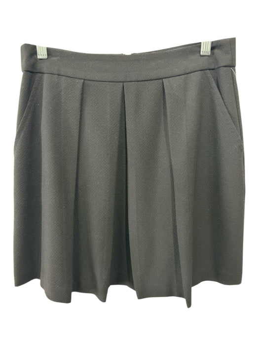 Trina Turk Size 4 Black Polyester Blend Pleated Back Zip Above Knee Skirt Black / 4