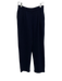 St John Basics Size 4 Navy Blue Wool Blend Knit Pleated Waist Mid Rise Pants Navy Blue / 4