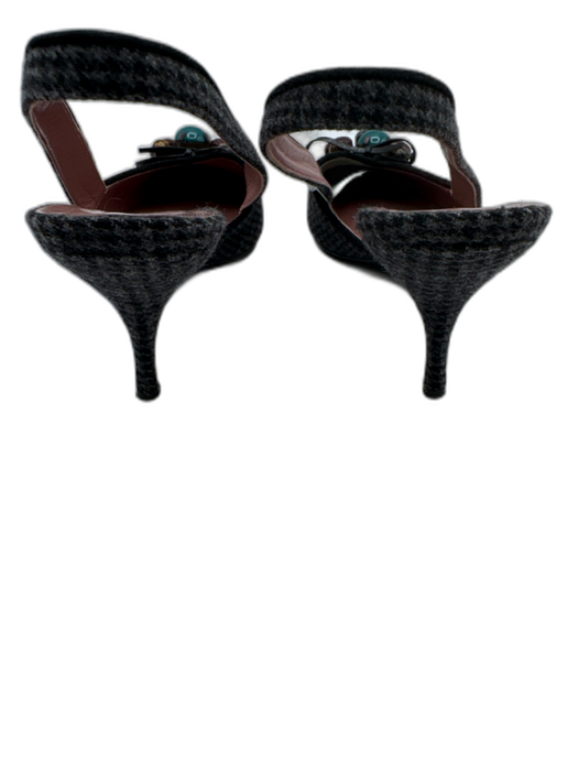 Miu Miu Shoe Size 38.5 gray, teal, purple Wool Embellished Houndstooth Pumps gray, teal, purple / 38.5