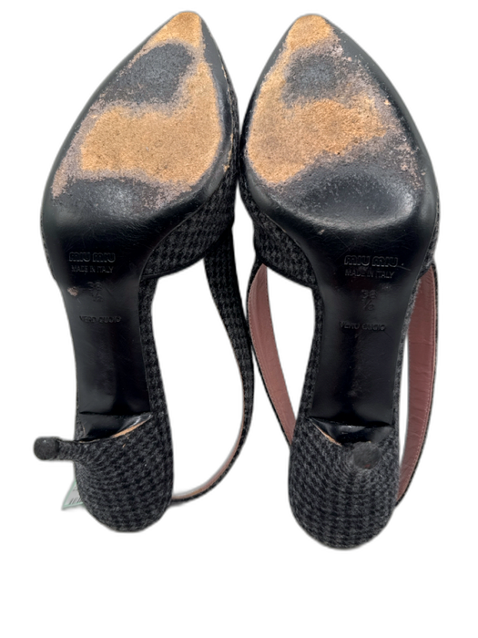 Miu Miu Shoe Size 38.5 gray, teal, purple Wool Embellished Houndstooth Pumps gray, teal, purple / 38.5