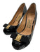 Salvatore Ferragamo Shoe Size 8 Black Patent Leather Peep Toe Bow Platform Pumps Black / 8