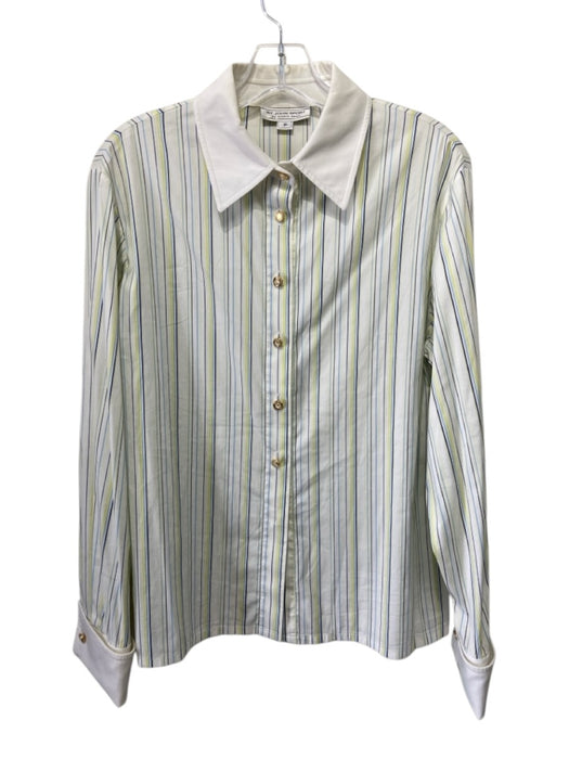 St John Sport Size P / XS Cream, Yellow, Blue Cotton Blend Stripe Top Cream, Yellow, Blue / P / XS
