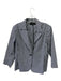 St John Size 6 Navy Blue & White Cotton Blend Gingham Single Breasted Jacket Navy Blue & White / 6