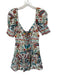 Alice + Olivia Size 2 White & Multi Cotton Blend Rouched Floral Mini Dress White & Multi / 2