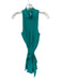 Ramy Brook Size S Green Polyester Rouched High Neck Tiered Mini Dress Green / S