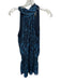 Ramy Brook Size XS Blue & Black Silk & Polyester Rouched Zebra high neck Dress Blue & Black / XS