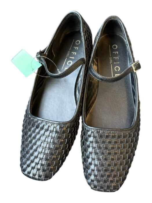 Office Girl Shoe Size 38 Black Weave Mary Jane Shoes Black / 38