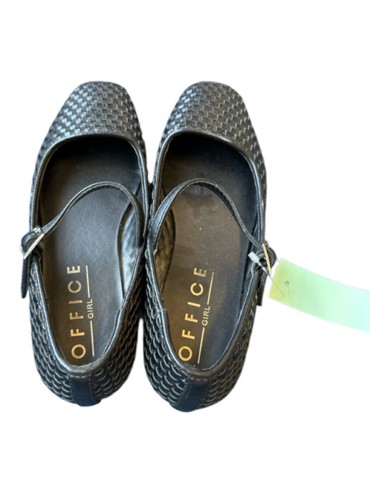 Office Girl Shoe Size 38 Black Weave Mary Jane Shoes Black / 38