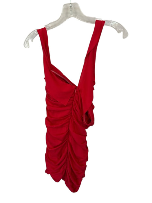 Lovers + Friends Size S Red Ruffle Accent Scrunch Mini Back Zip Dress Red / S