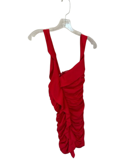 Lovers + Friends Size S Red Ruffle Accent Scrunch Mini Back Zip Dress Red / S