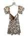 For Love & Lemons Size S white & tan Mesh Floral Mini Off Shoulder Dress white & tan / S