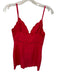 Sky To Moon Size M Red Linen Blend Scallop Detail Bow V Neck Dress Red / M